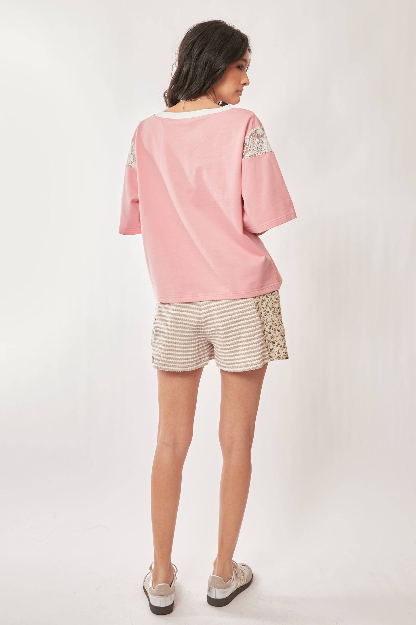 441 Sweet Promise Lace Ribbon V-Neck Top Davi Dani