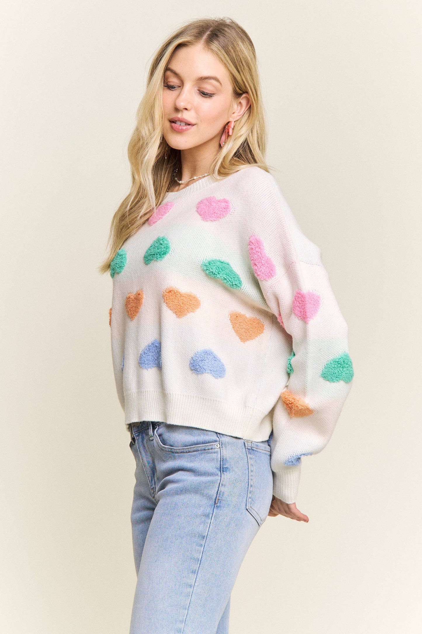 371 Sweetheart Fuzzy Knit Sweater