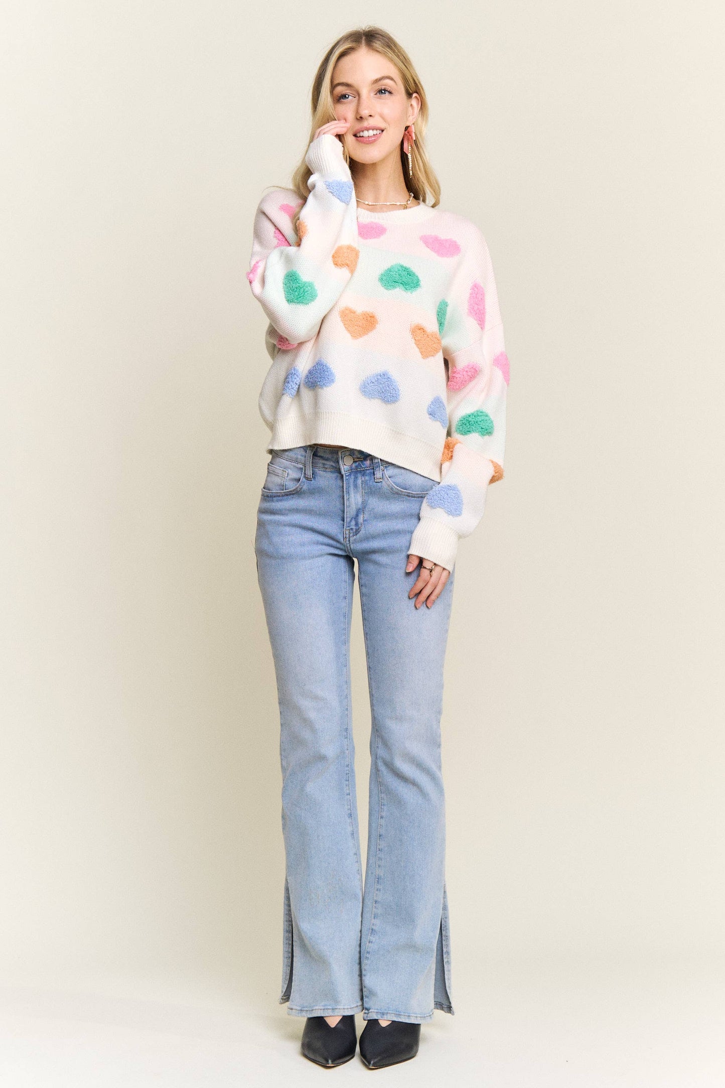 371 Sweetheart Fuzzy Knit Sweater