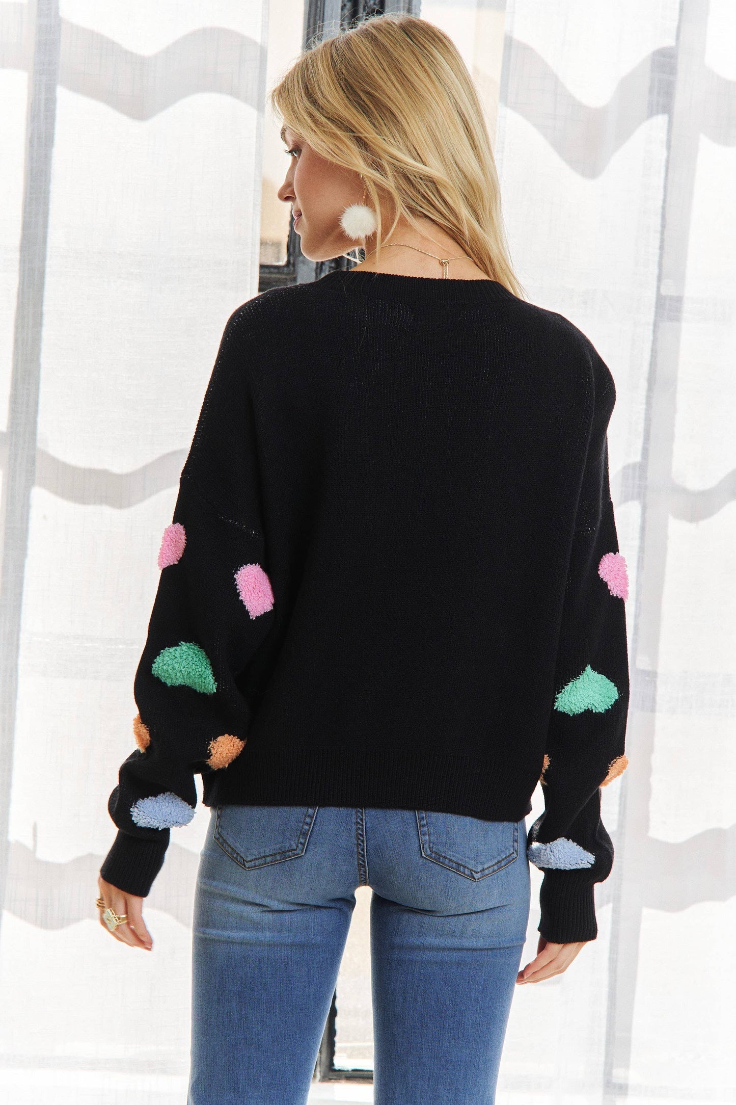 371 Sweetheart Fuzzy Knit Sweater