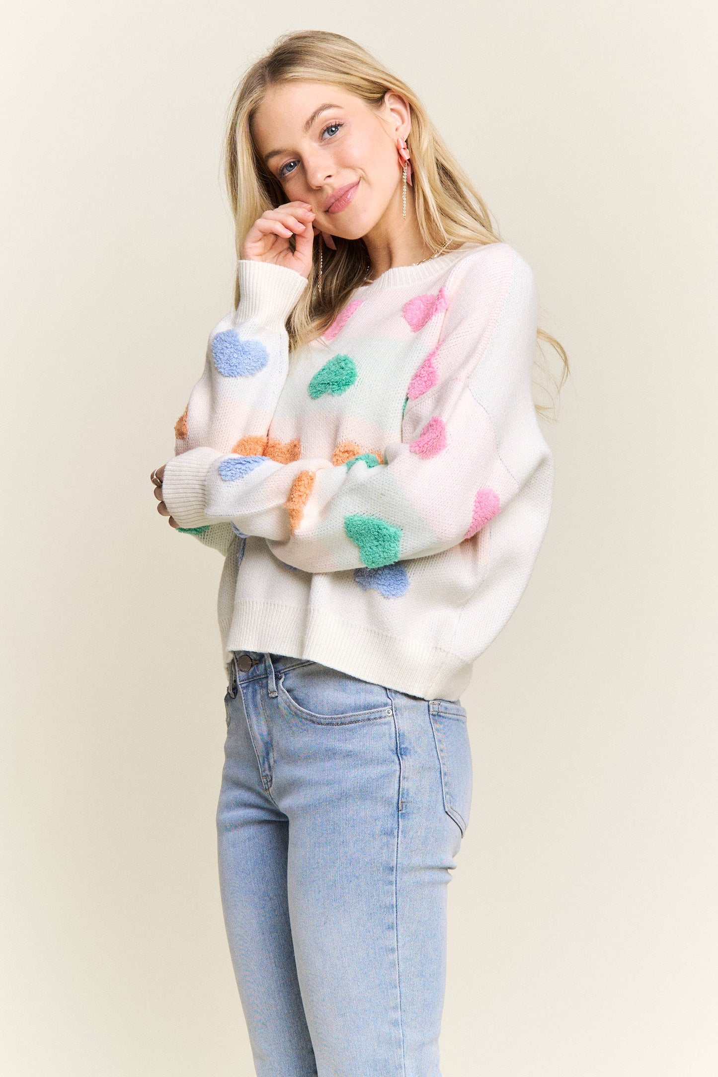 371 Sweetheart Fuzzy Knit Sweater