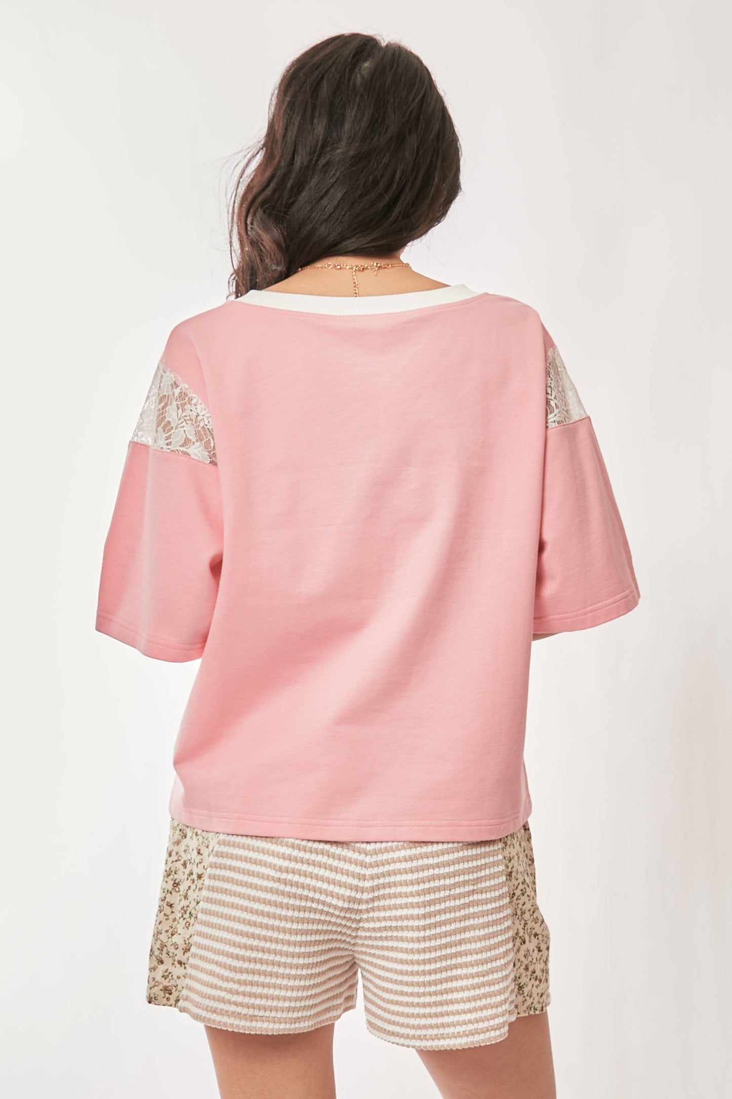 441 Sweet Promise Lace Ribbon V-Neck Top Davi Dani