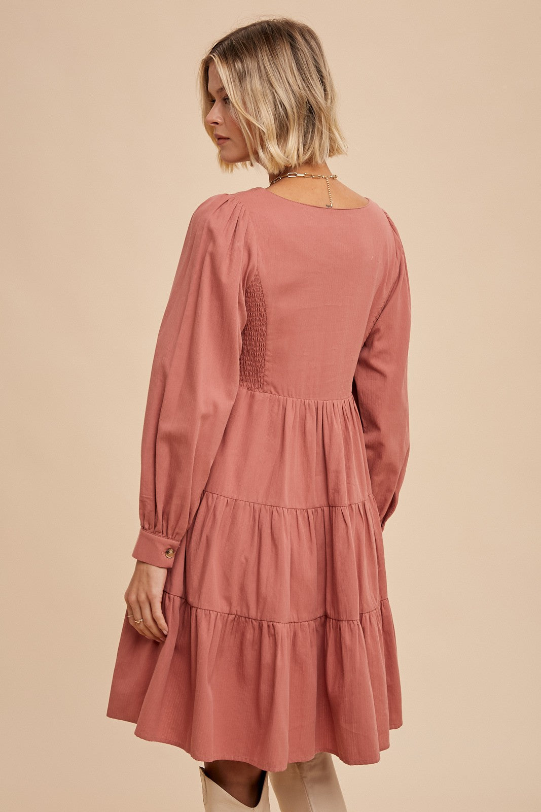 Tiered Square Neck Mini Dress