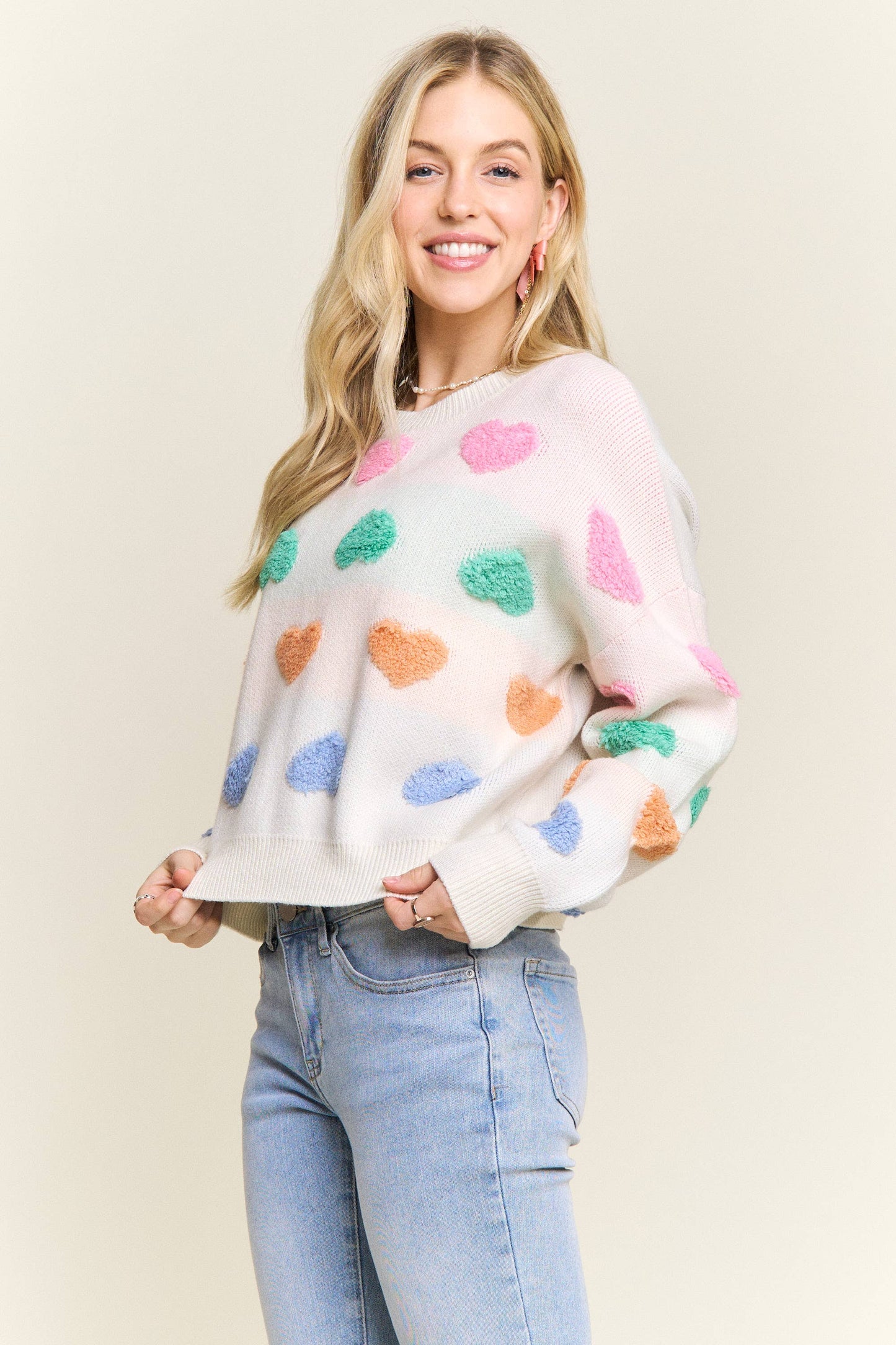 371 Sweetheart Fuzzy Knit Sweater