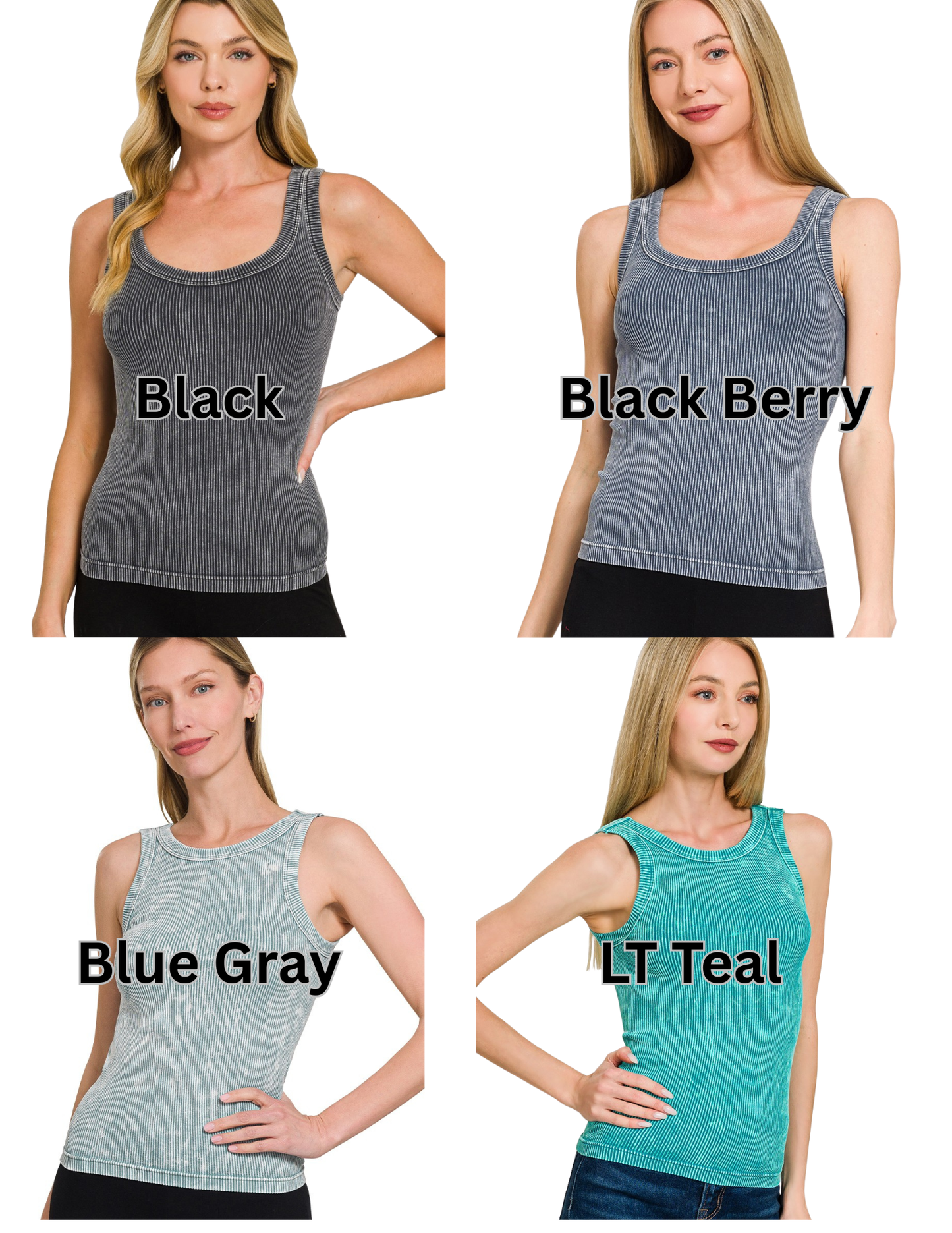 923 2-Way Everyday Edge Seamless Tank Zenana S-XL