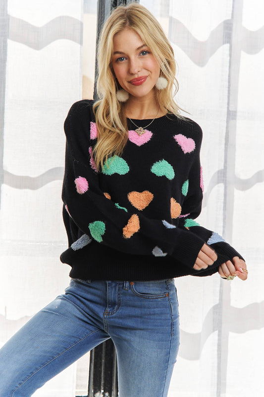 371 Sweetheart Fuzzy Knit Sweater