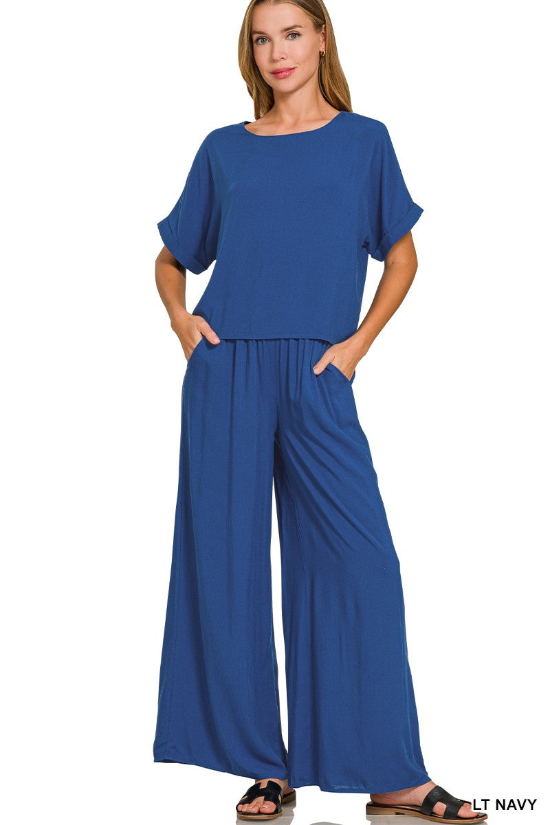 9745 Coastal Breeze Woven Lounge Set ZENANA