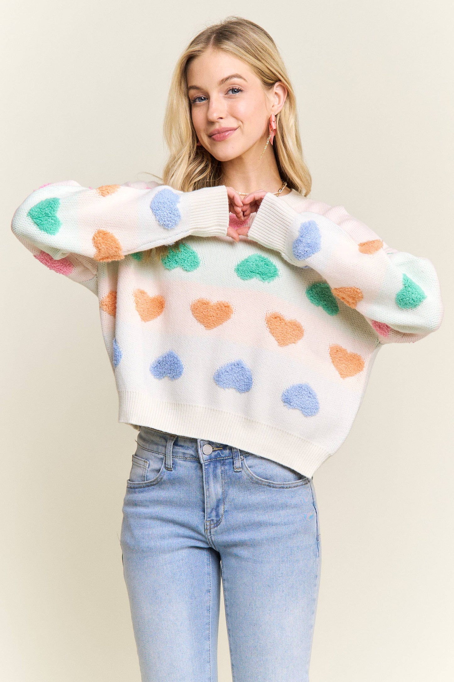 371 Sweetheart Fuzzy Knit Sweater