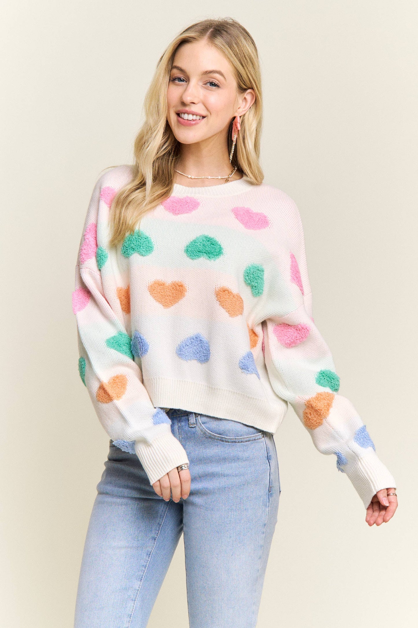 371 Sweetheart Fuzzy Knit Sweater