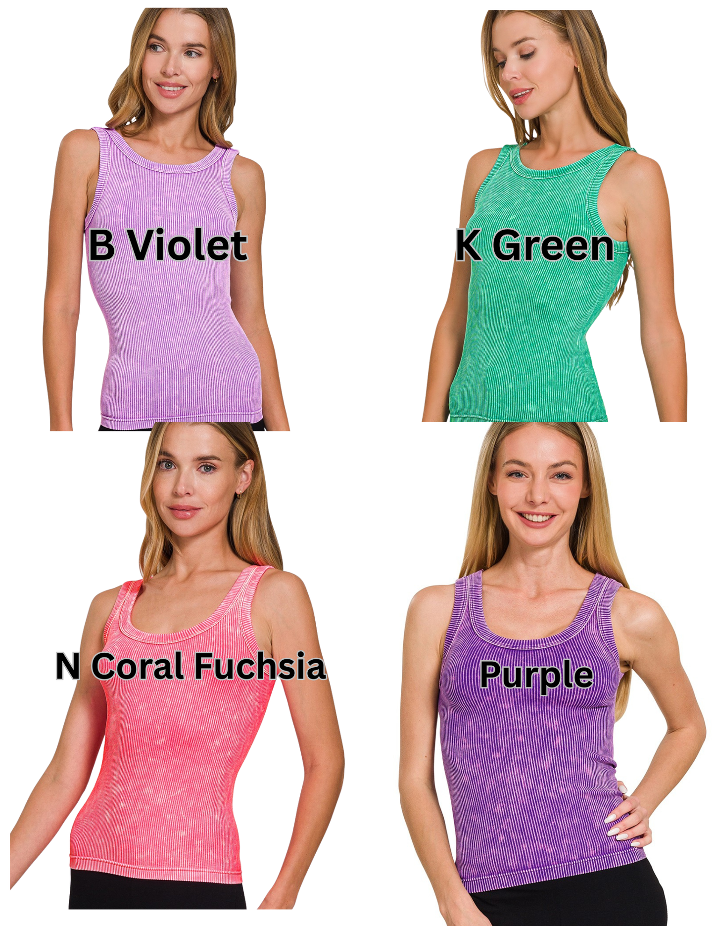 923 2-Way Everyday Edge Seamless Tank Zenana S-XL