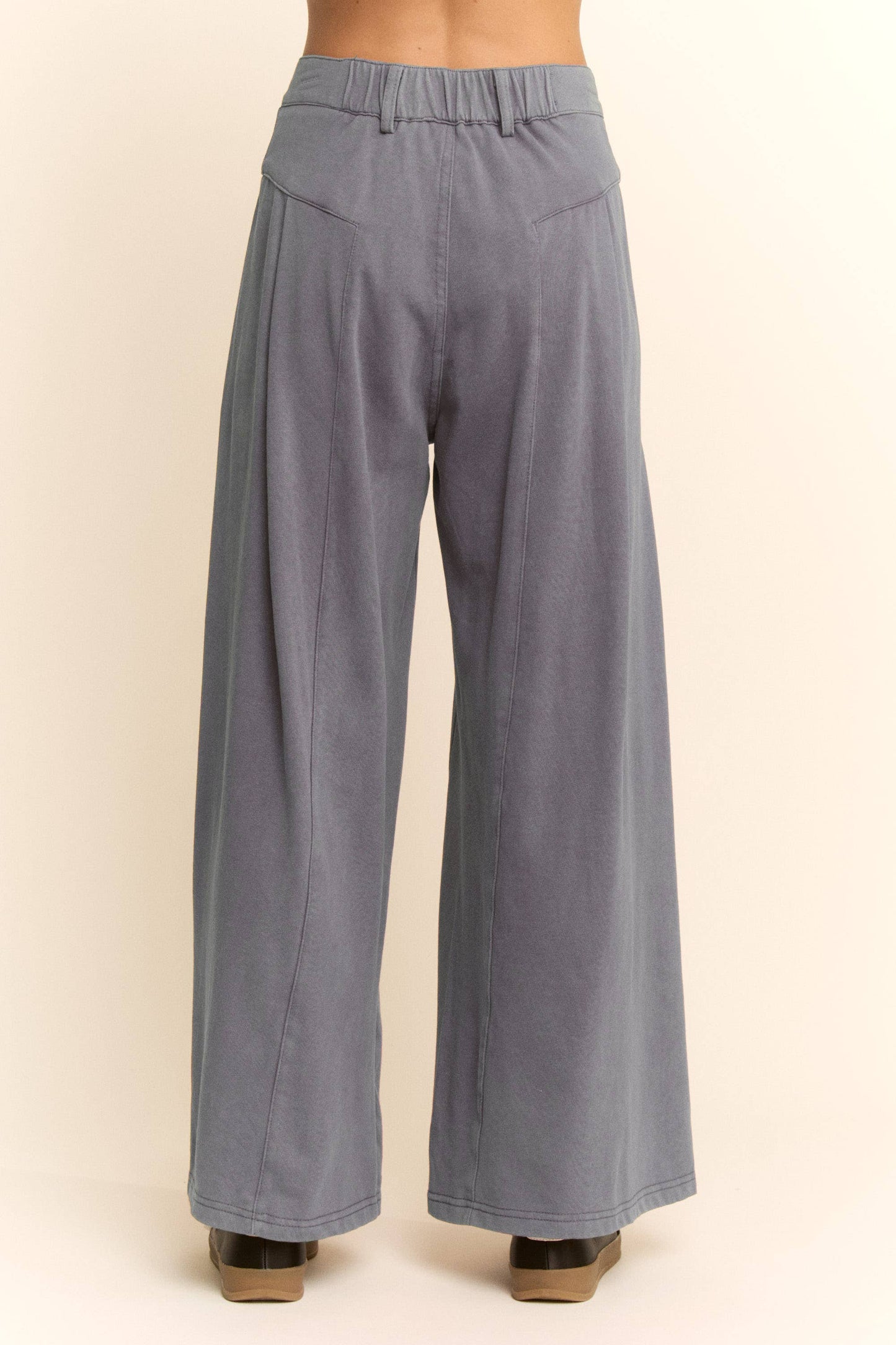 493 HIGH WAISTED FRONT SLIT WIDE LEG DENIM PANTS Davi & Dani
