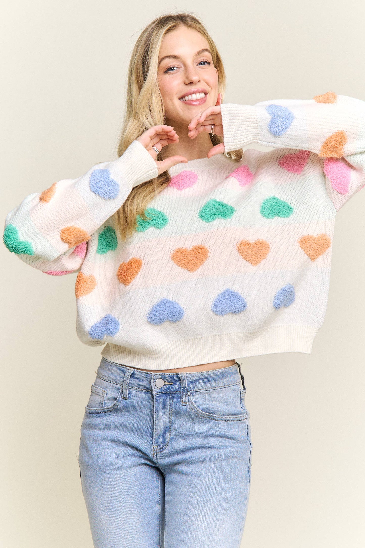 371 Sweetheart Fuzzy Knit Sweater