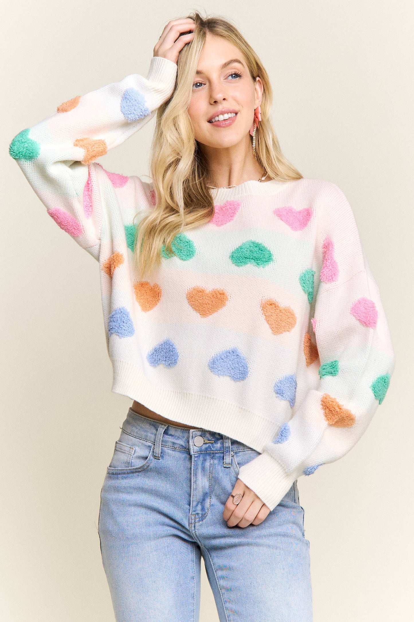 371 Sweetheart Fuzzy Knit Sweater