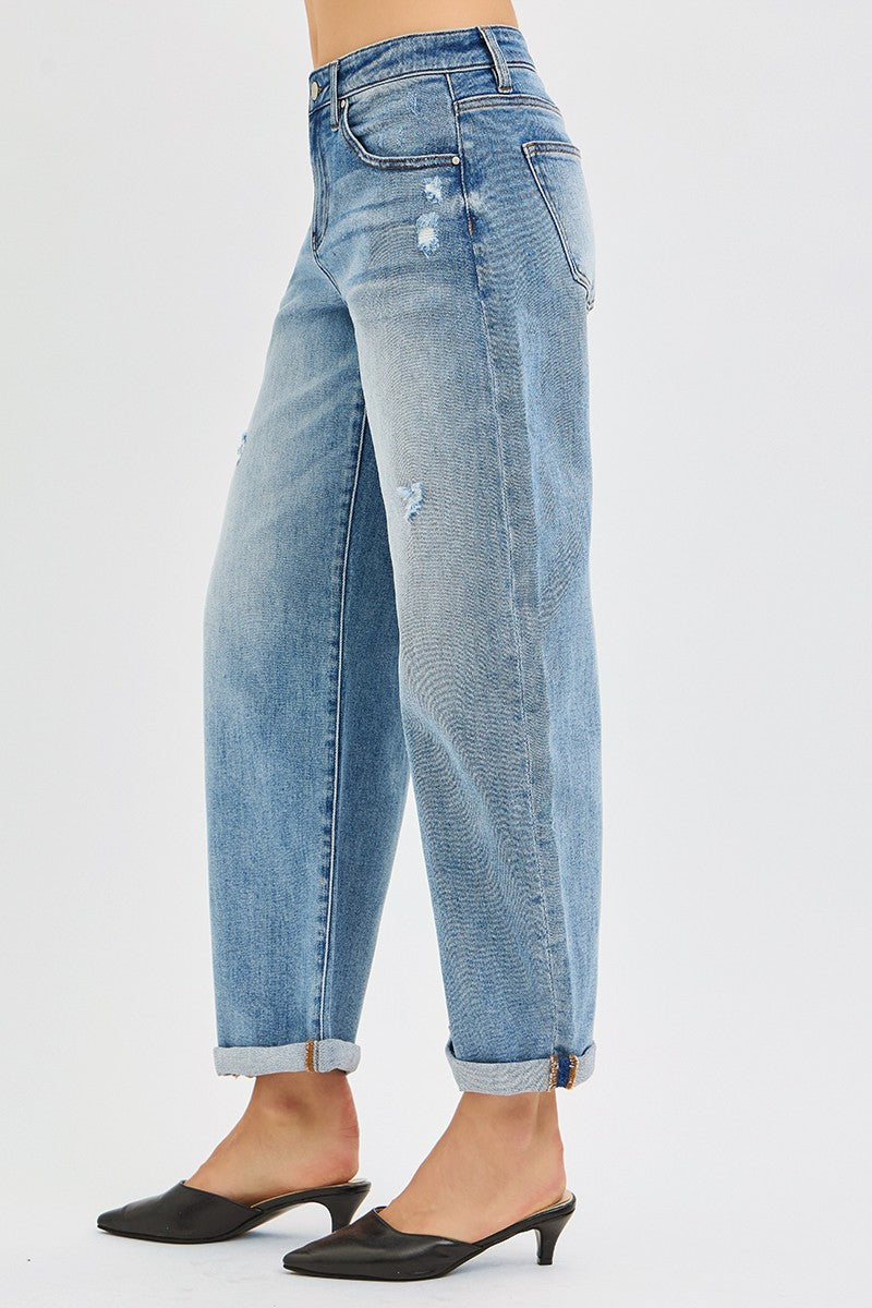 Chill Babe Slouchy Ankle Length Barrel Jeans