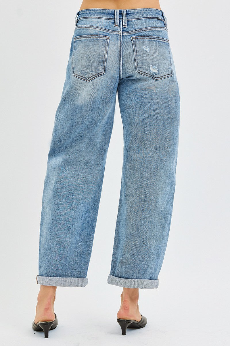 Chill Babe Slouchy Ankle Length Barrel Jeans