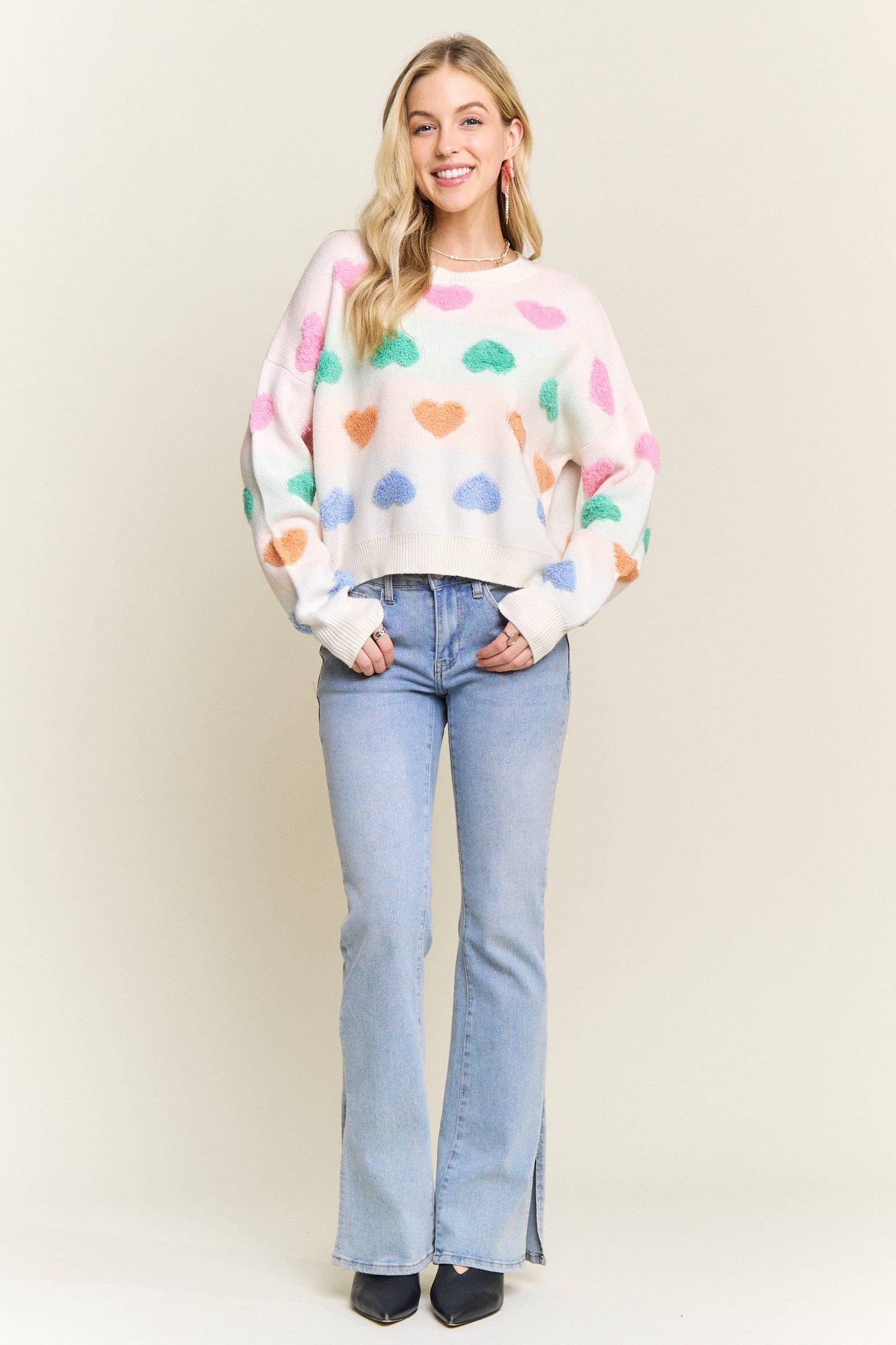 371 Sweetheart Fuzzy Knit Sweater