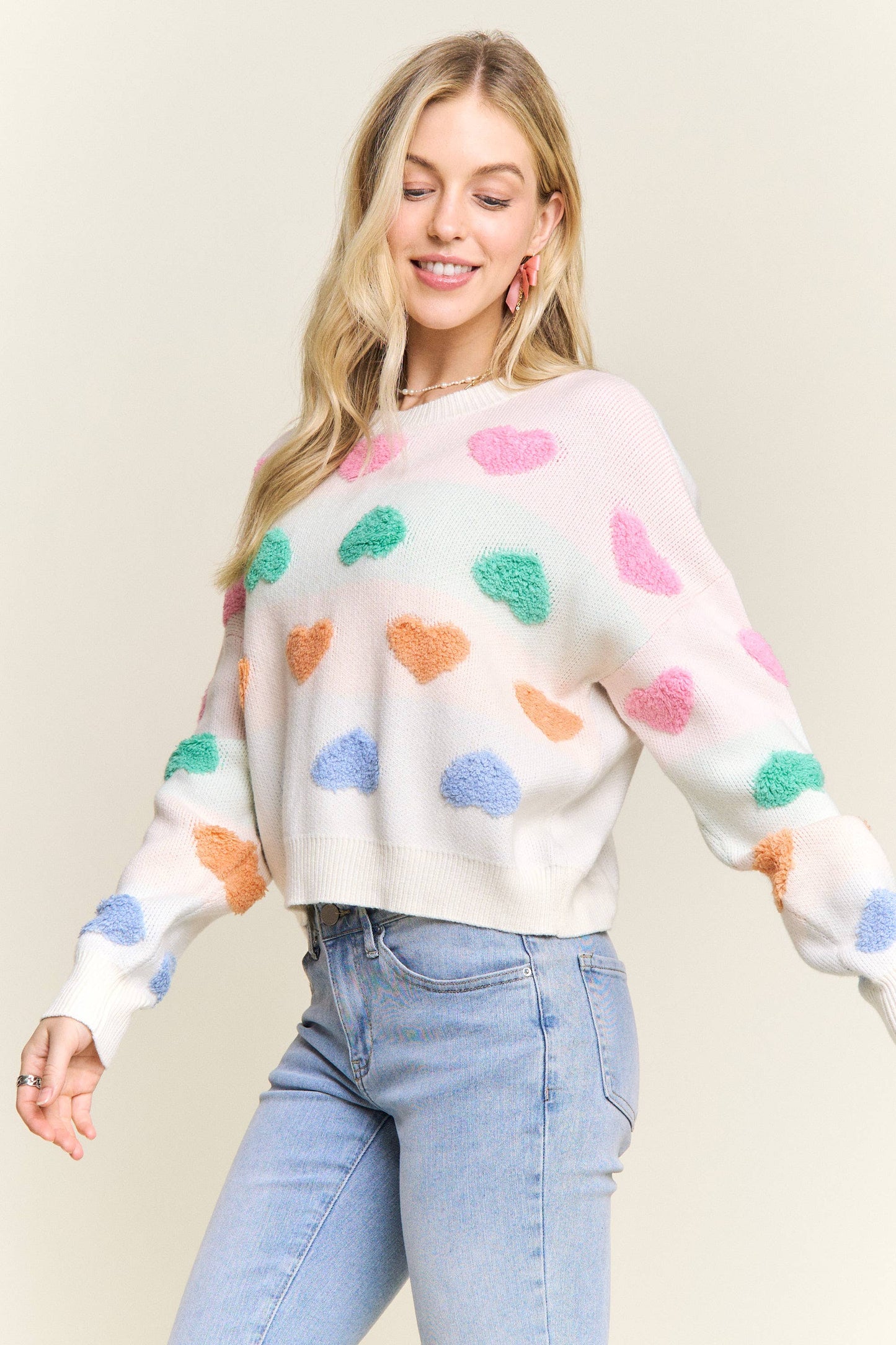 371 Sweetheart Fuzzy Knit Sweater