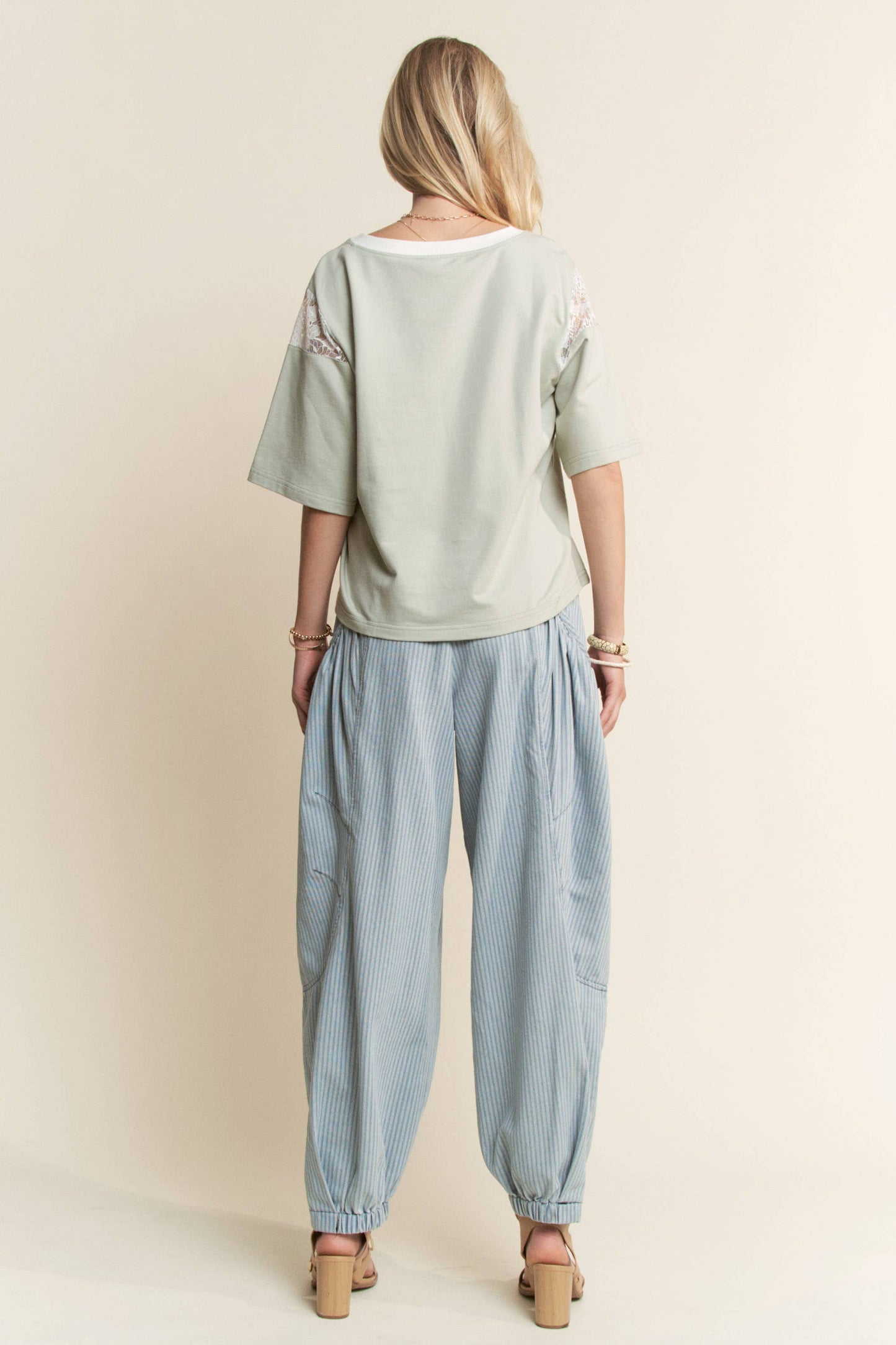 441 Sweet Promise Lace Ribbon V-Neck Top Davi Dani