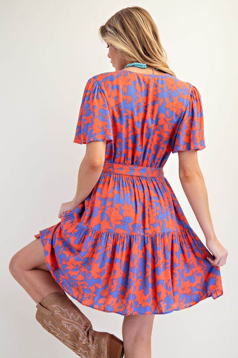 588 Tropical Escape Swing Dress EASEL SM-LARGE