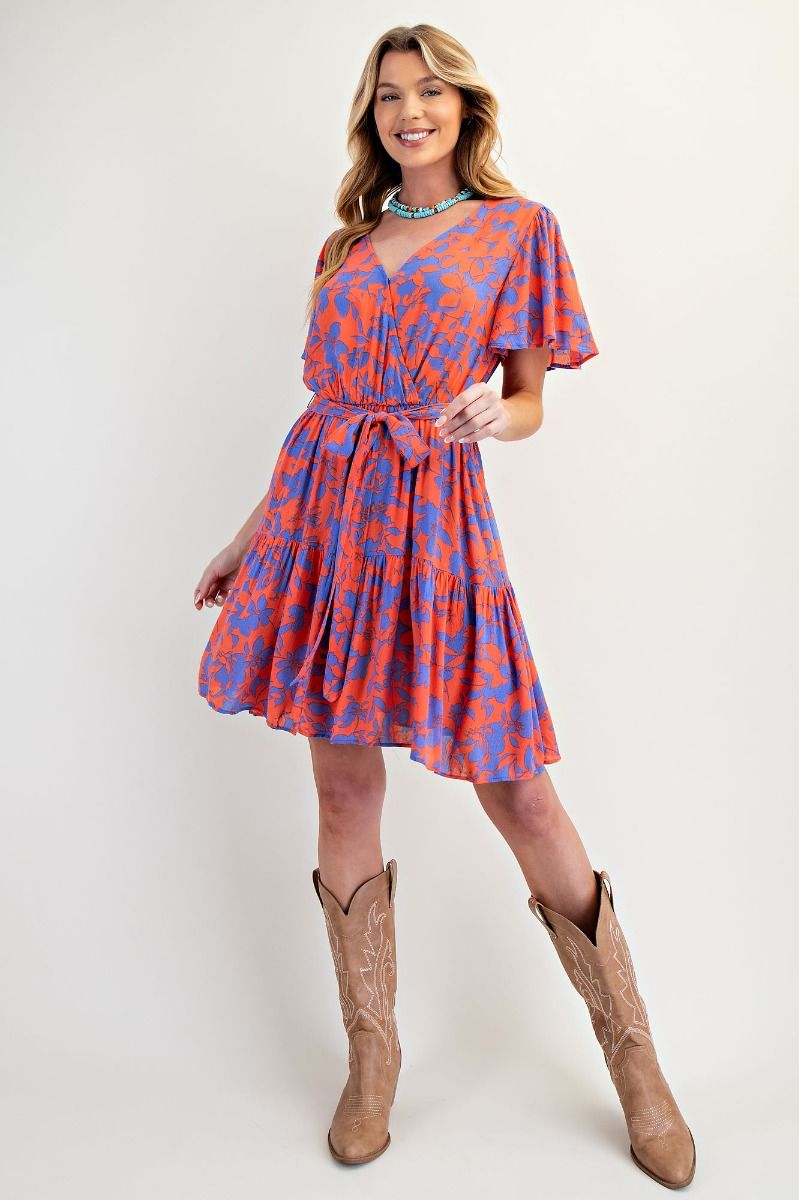 588 Tropical Escape Swing Dress EASEL SM-LARGE