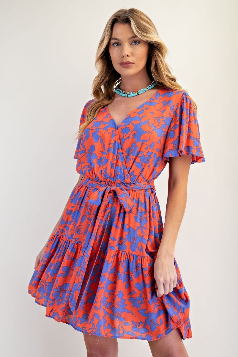 588 Tropical Escape Swing Dress EASEL SM-LARGE