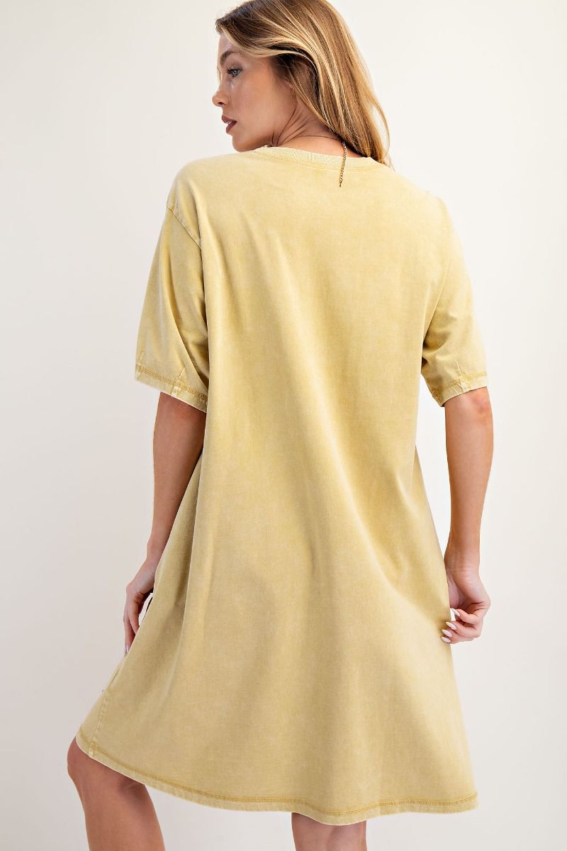 387 Starlight Mineral Wash Rhinestone Tunic Dress EASEL SM-LARGE