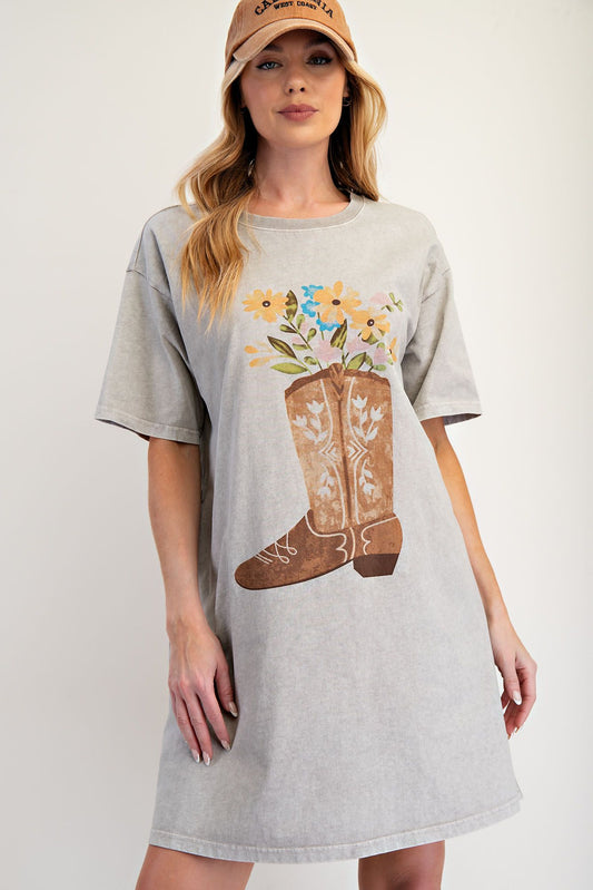 391 Desert Boots Mineral Wash T-Shirt Dress EASEL