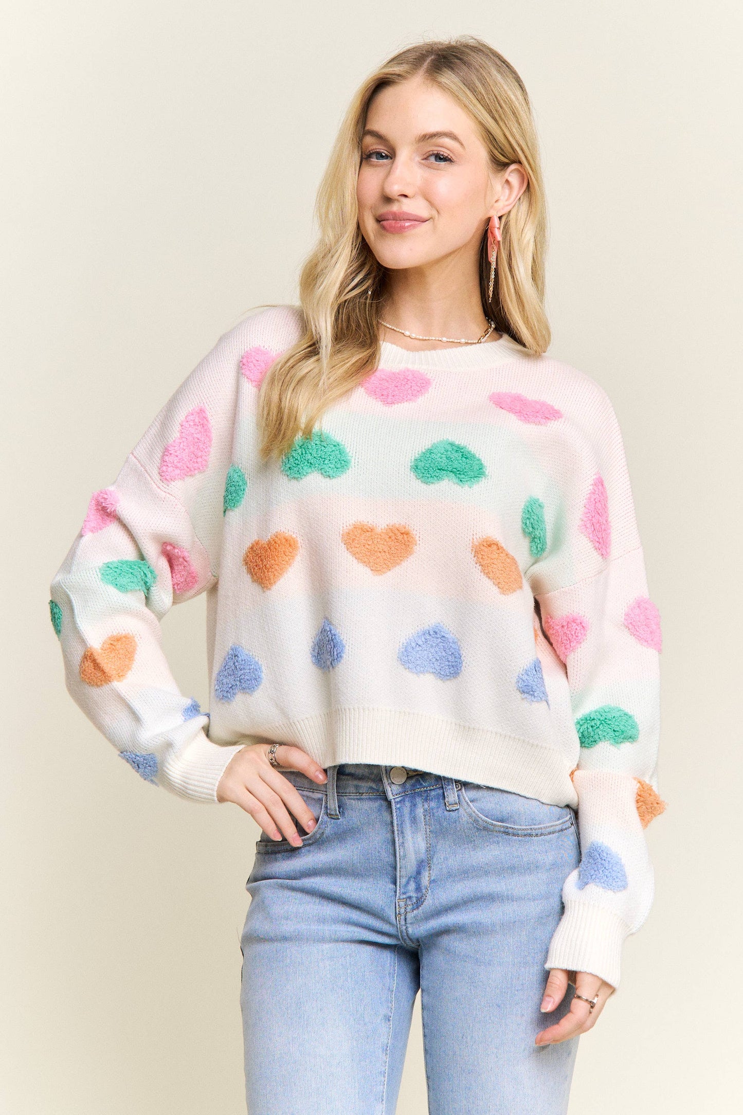 371 Sweetheart Fuzzy Knit Sweater