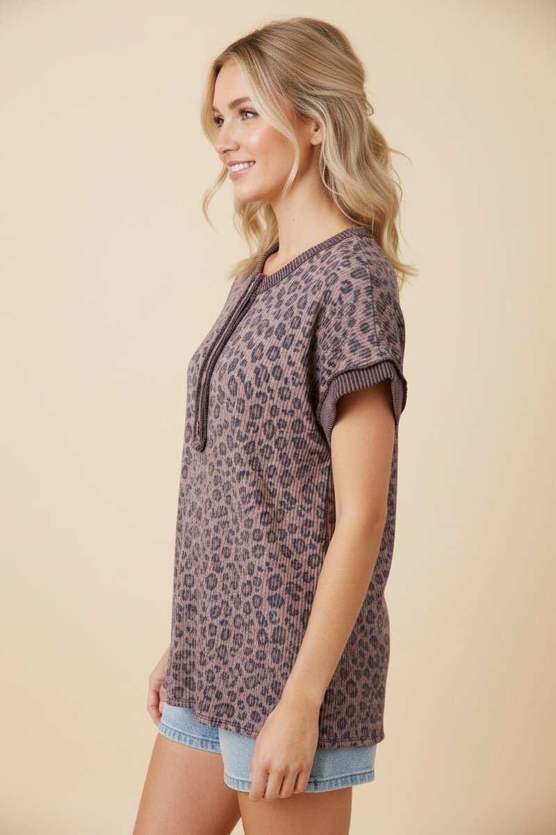 287 Stay Wild V-Neck Top HEIMISH